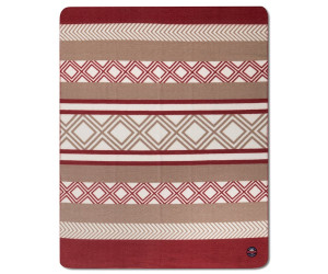 Lexington GRAPHIC Printed Recycled Polyester Fleece Decke rot/beige/weiss, 130x170