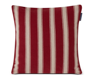 Lexington STRUCTUR Striped Linen/Cotton Dekokissenbezug rot/hellbeige, 50x50