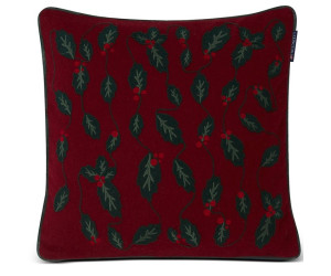 Lexington HOLLY Embroiderot Wool Mix Dekokissenbezug rot/grün, 50x50