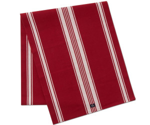 Lexington Organic Cotton Rib Tischläufer with Stripes rot/weiss, 50x250