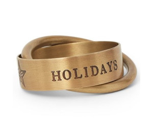 Lexington HAPPY HOLIDAYS Brass Serviette Ring gold, One Size