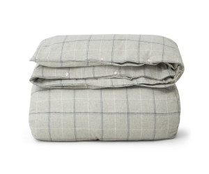 Lexington Checked Cotton Flannel Bettwäsche Lt Gray/Dove