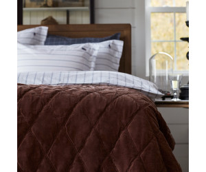 Lexington Quilted Organic Cotton Velvet Bedspread Brown