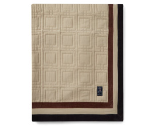 Lexington Graphic Quilted Organic Cotton Bedspread Lt Beige/Brown/Dk Gray