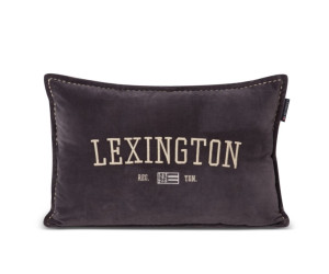 Lexington Logo Message Organic Cotton Velvet 60x40 Pillow Dk. Gray, 40x60