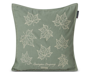 Lexington Leaves Embroidered Linen/Cotton Dekokissenbezug, 50x50