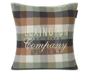 Lexington Checked Organic Cotton Flannel Logo Dekokissenbezug, 50x50
