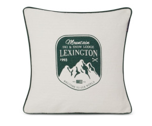 Lexington Mountain Logo Recycled Cotton Canvas Dekokissenbezug 50x50