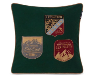 Lexington Badge Embroidered Wool Mix Dekokissenbezug 50x50