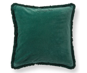 Lexington Bio-Baumwoll Samt Fringe Dekokissenbezug Grün, 50x50