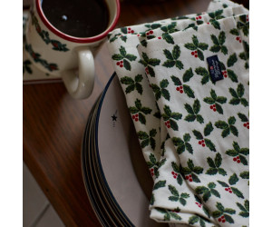 Lexington Printed Organic Cotton Twill Serviette weiß/grün, 50x50