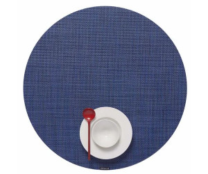 Chilewich Tischset  MINI BASKETWEAVE rund 38 cm - Indigo 2-er Set