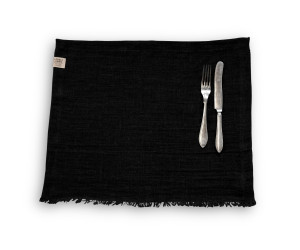 Lovely Linen Tischset RUSTIC RAW 40x50 black