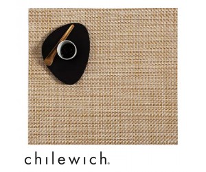  Chilewich Set Quadratisch Basketweave weiß/gold