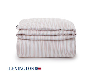 Lexington Bettwäsche Set Spring Striped Sateen rosa-weiß 155x220 / 80x80 cm