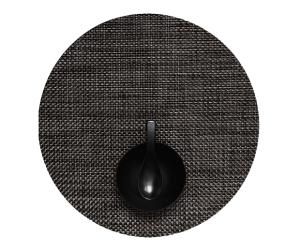 Chilewich Tischset Basketweave rund carbon 2-er Set