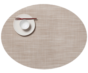 Chilewich Tischset Mini Basketweave oval parchment 2-er Set