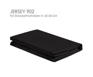 Christian Fischbacher Spannbettlaken JERSEY UNI 902/ Col.006 schwarz Matratzenhöhe 22-30 cm