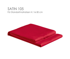 Christian Fischbacher Spannbettlaken SATIN 105/ Col.292 rot Matratzenhöhe 16-30 cm