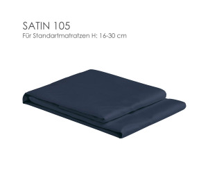 Christian Fischbacher Spannbettlaken SATIN 105/ Col.861 navy Matratzenhöhe 16-30 cm