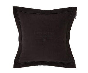 Lexington besticktes Samt - Dekokissen Hotel Velvet Sham with Embroidery dunkelgrau (50 x 50 cm)