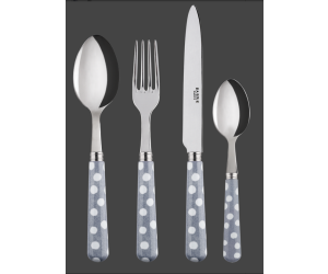 Sabre TAFELMESSER 4-er Set Dots grau (L: 24 cm)