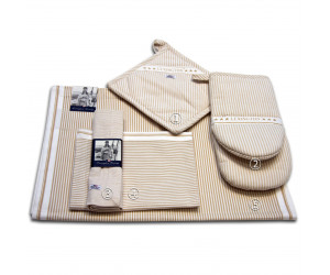 Lexington Tischwäsche Oxford Striped beige / weiß 