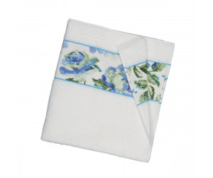 Feiler Frottierserie Diana white Border Chenille in weiß -504