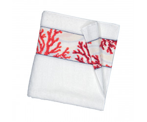 Feiler Frottierserie Koralle Border Chenille in weiß -504
