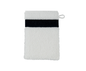 Feiler Waschhandschuh Exclusiv mit Chenillebordüre Farbe- (schwarz) EINZELSTÜCK