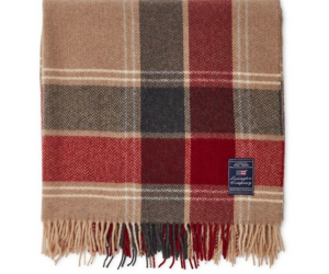 Lexington WolldeckeThrow Checked Herringbone beige/rot (130 x 170 cm)
