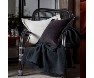 Lexington besticktes Samt - Dekokissen Hotel Velvet Sham with Embroidery dunkelgrau (50 x 50 cm)