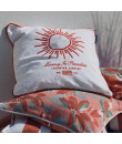 Lexington Dekokissenbezug Sun Embroidered Baumwolle Canvas corale/weiss, 50x50