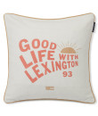 Lexington Dekokissenbezug Good Life Printed Baumwolle Canvas weiss/pfirsich, 50x50