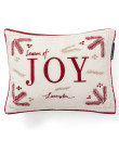 Lexington Joy Organic Cotton Samt Dekokissen Weiss/Rot/Beige, 30x40