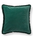 Lexington Bio-Baumwoll Samt Fringe Dekokissenbezug Grün, 50x50