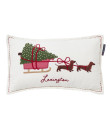 Lexington Dog Sleigh Organic Cotton Velvet Dekokissen 30x50 cm