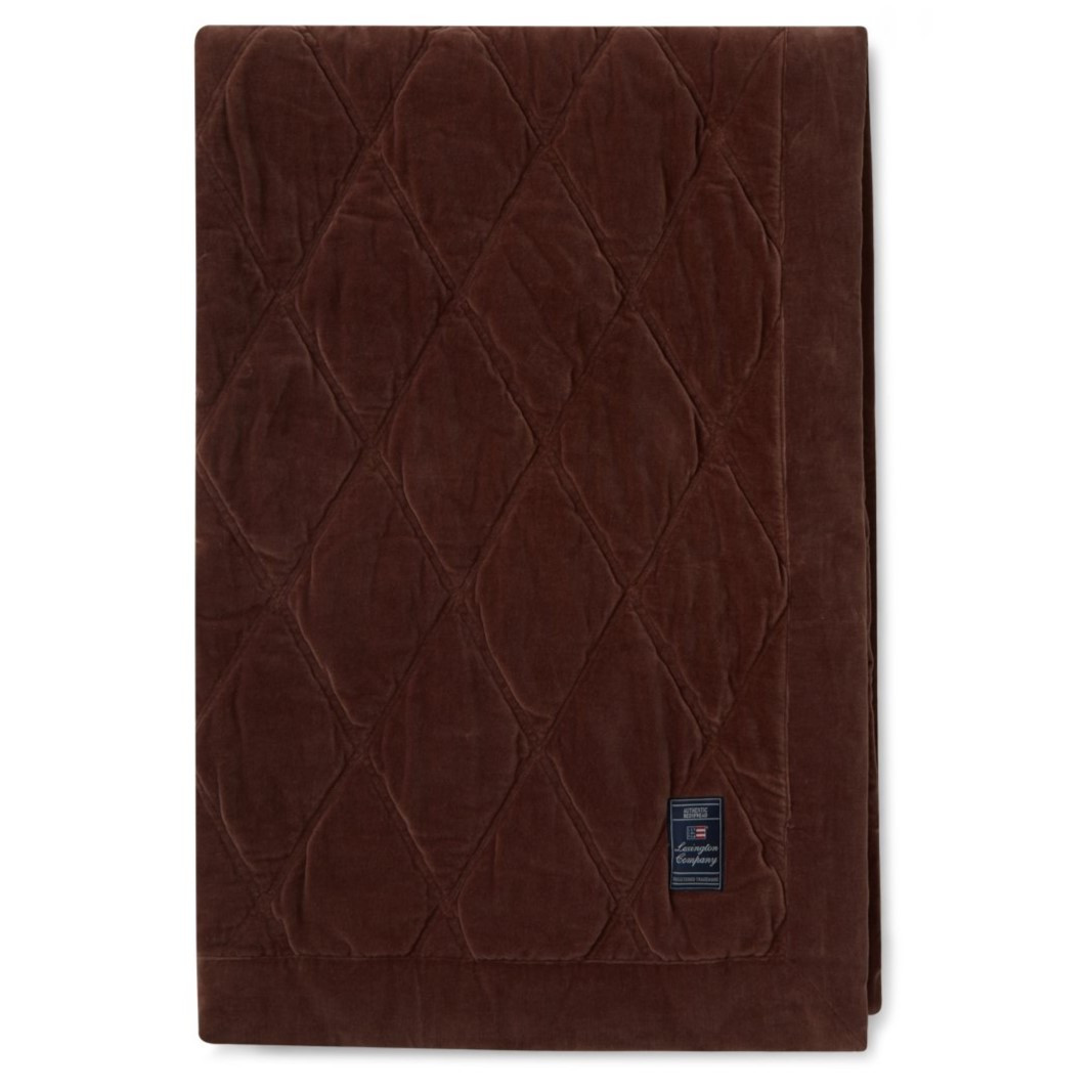 Lexington Quilted Organic Cotton Velvet Bedspread Brown