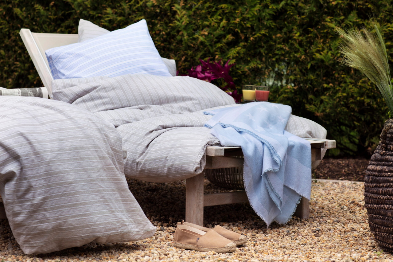 Lexington Bettwäsche Striped Cotton Linen Gray