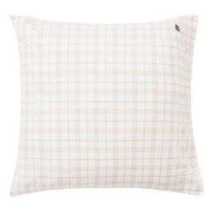 Lexington Kissenbezug Cecked Lyocell/Cotton White/Beige 80 x 80 cm