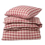 Lexington Bettwäscheset Checked Cotton Flannel Rot/Beige, 135 x 200 / 80 x 80 cm