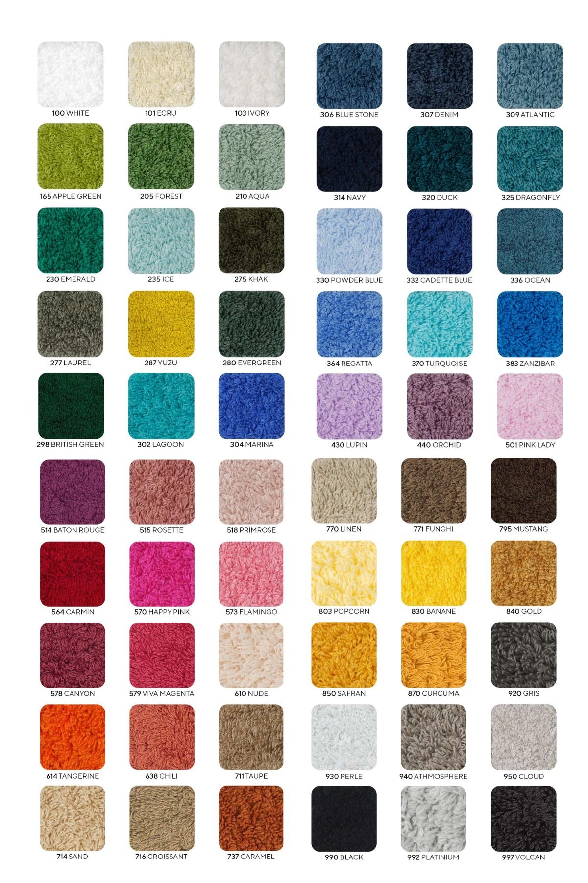 Abyss & Habidecor Farbkarte 60 Farben
