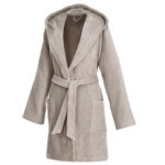 Weseta Damen Kapuzenbademantel kurz Dreamflor Sand (92)