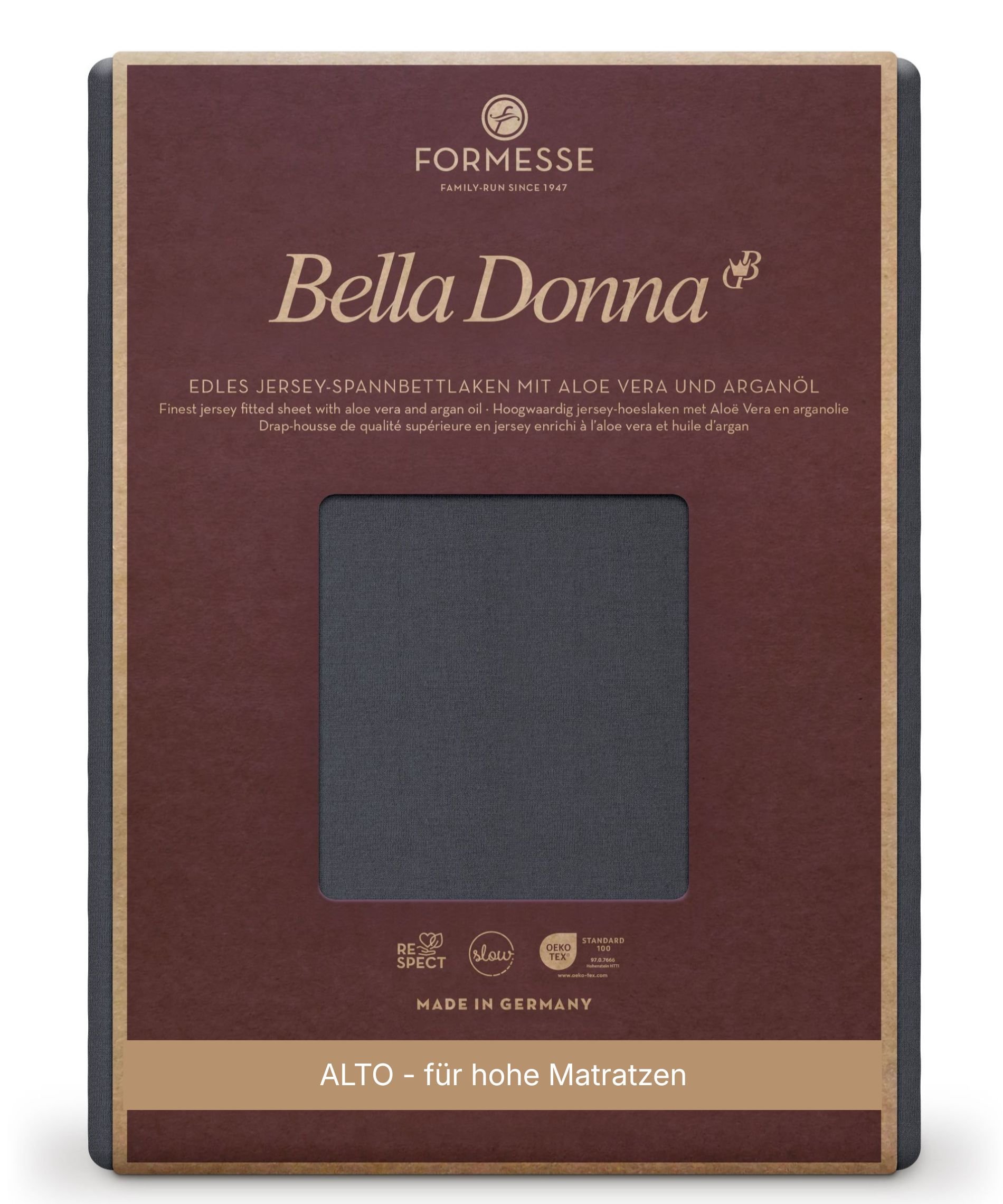 Formesse Spannbettlaken Bella Donna Jersey Alto Anthrazit (0213)
