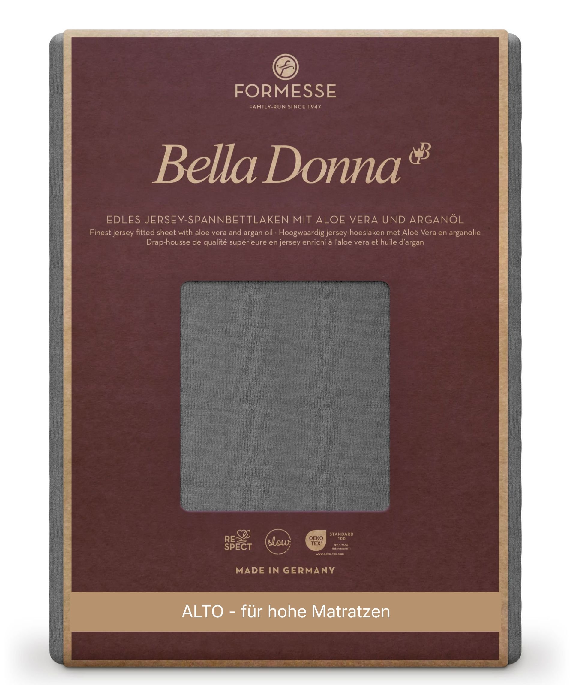 Formesse Spannbettlaken Bella Donna Jersey Alto Hellanthrazit (0215)