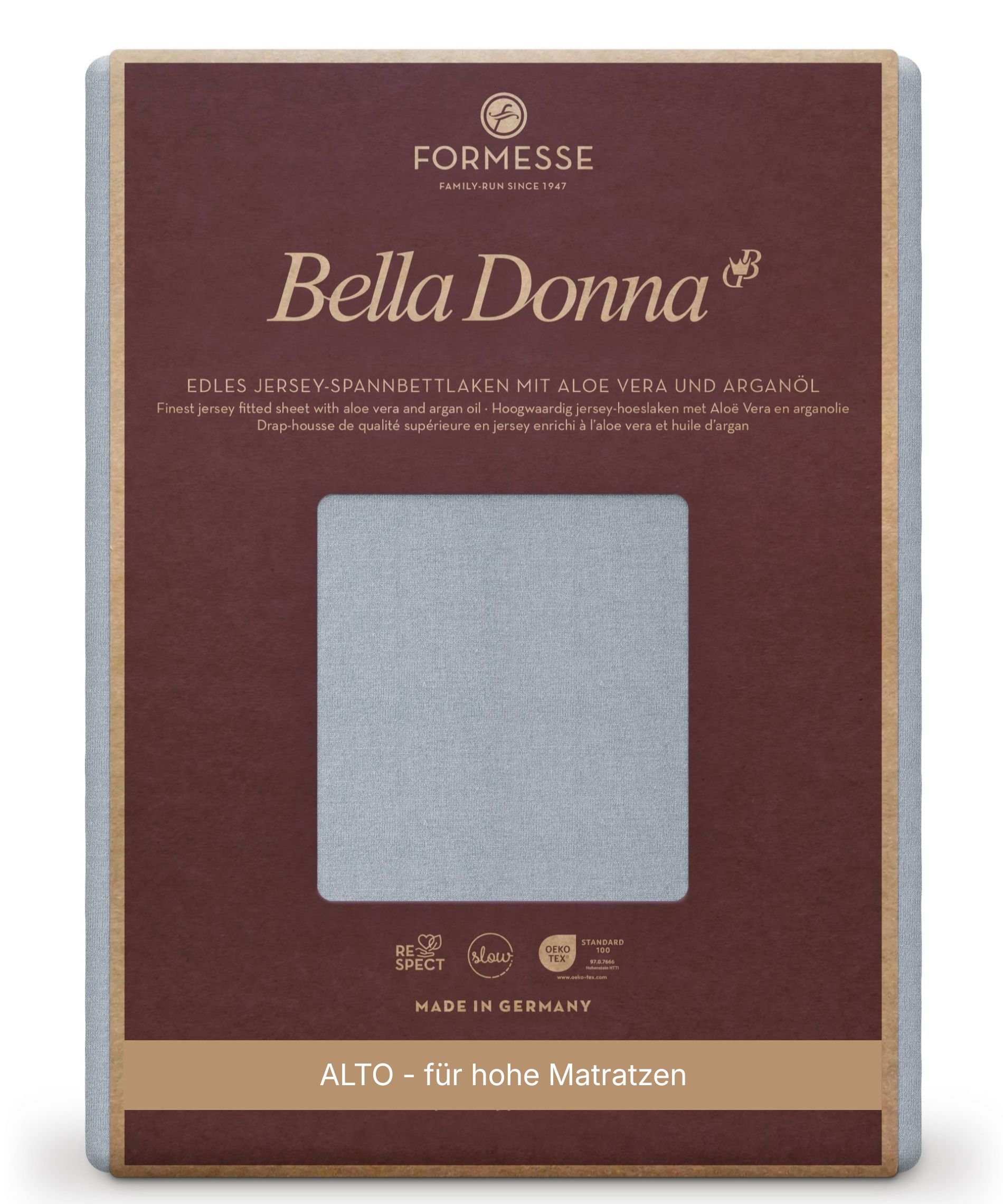 Formesse Spannbettlaken Bella Donna Jersey Alto Hellgrau (0703)