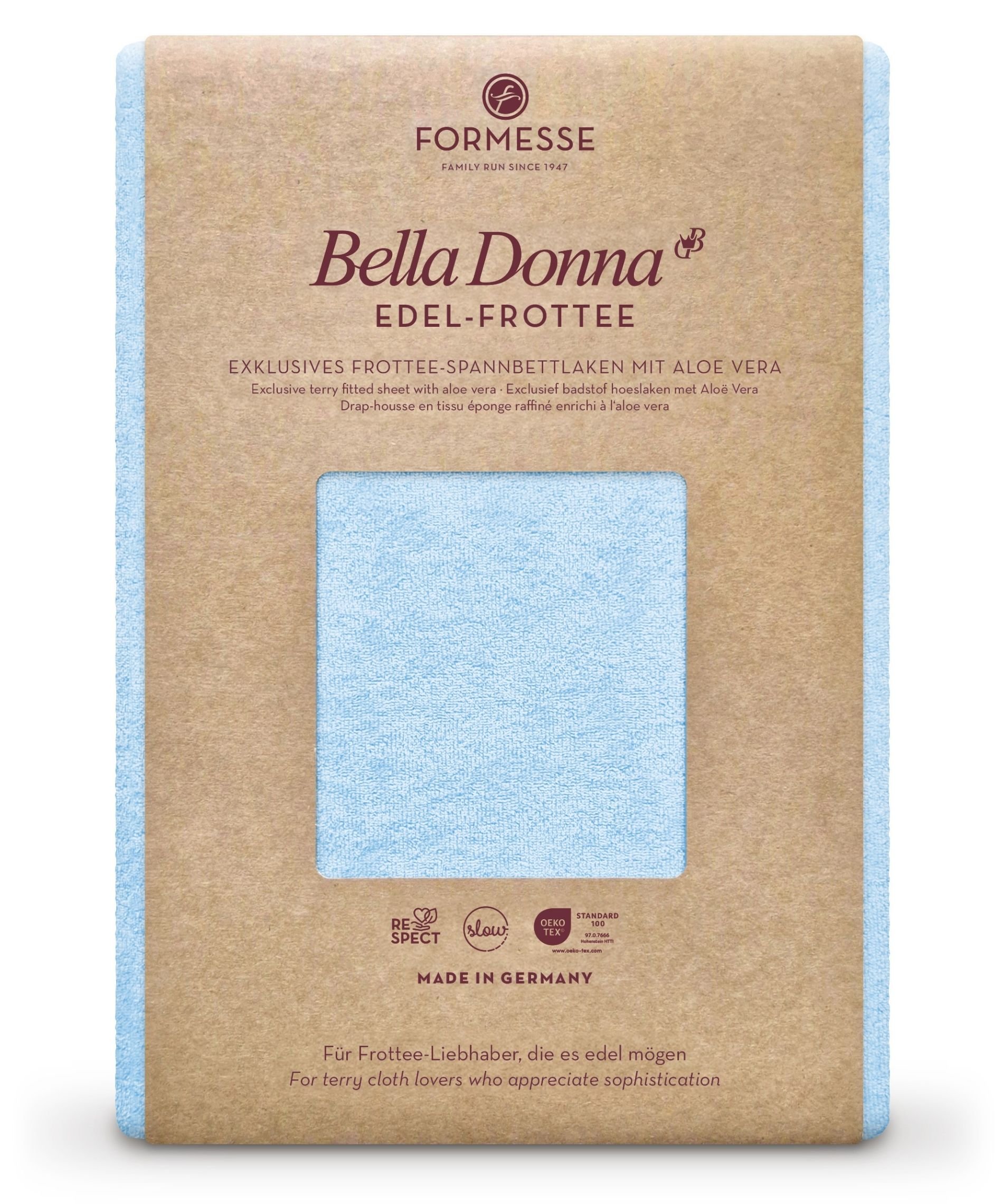 Formesse Spannbettlaken Bella Donna Edel-Frottee hellblau