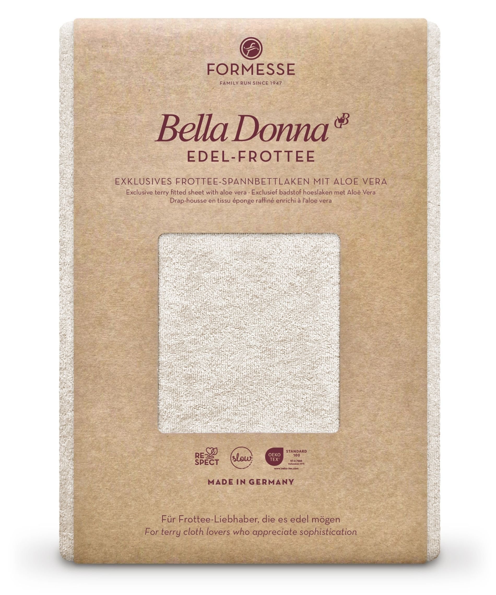 Formesse Spannbettlaken Bella Donna Edel-Frottee grau