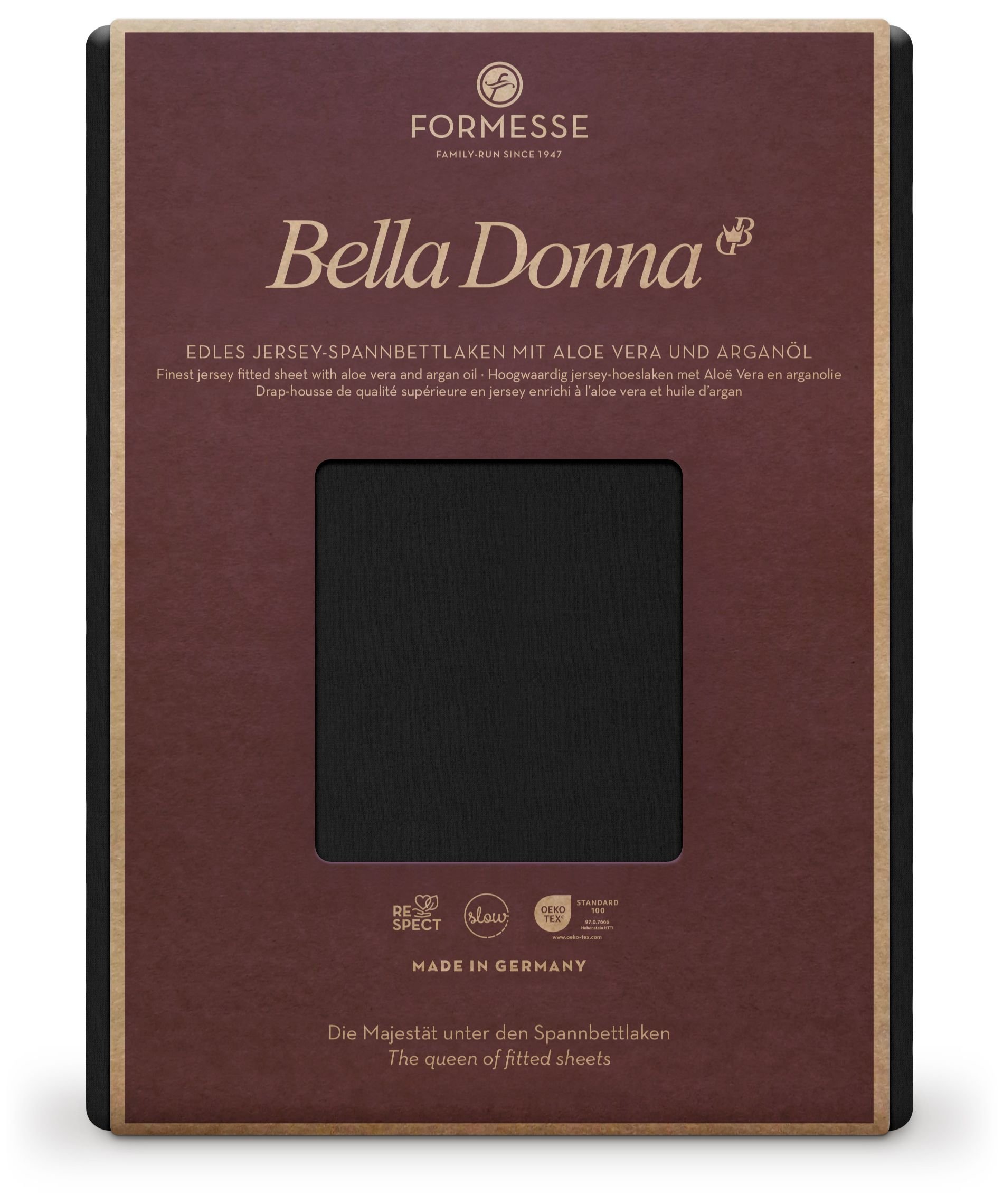 Formesse Spannbettlaken Bella Donna Jersey Schwarz (0101)