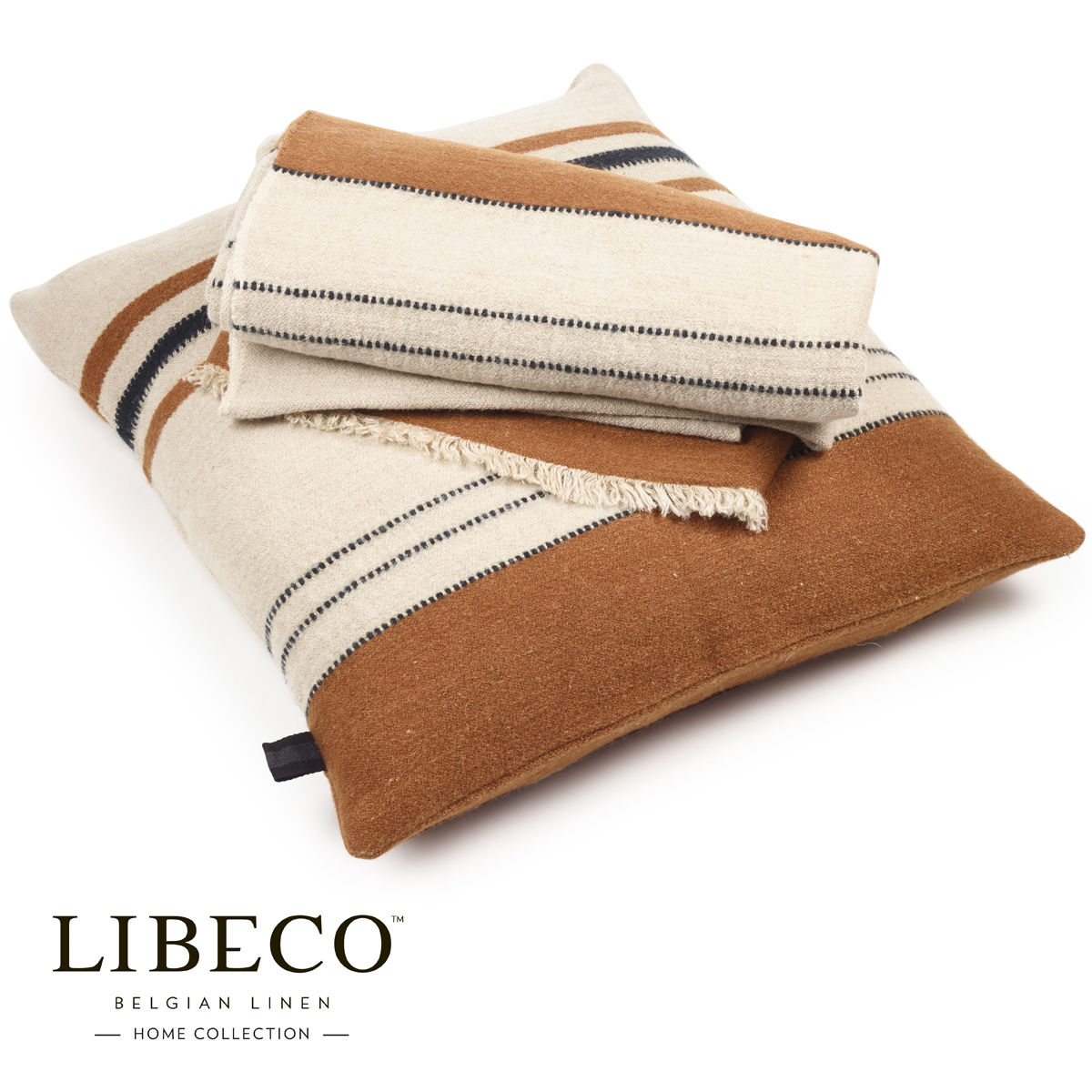 Libeco Dekokissenbezug Foundry Beewax Stripe 63 x 63 cm – Bild 3